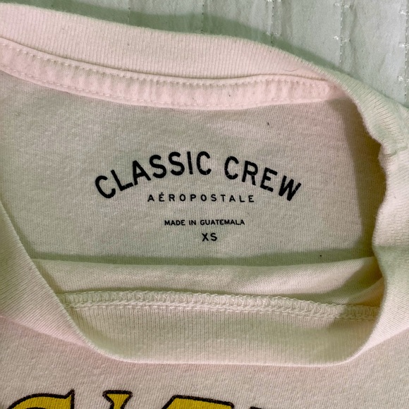 White Classic Crew Aéropostale Graphic T-Shirt Size XS - Picture 3 of 4